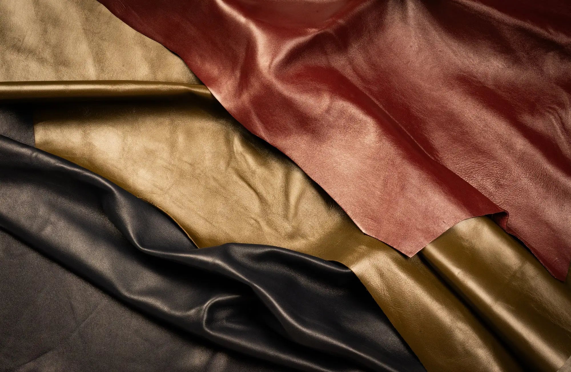 Three different leathers