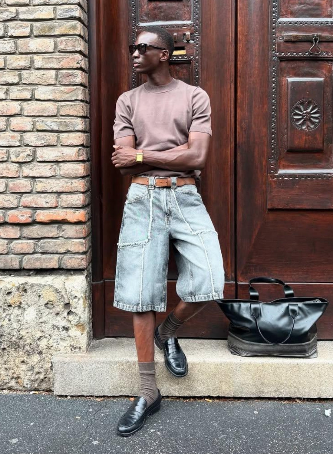 BROWN BUFFALO LEATHER BELT