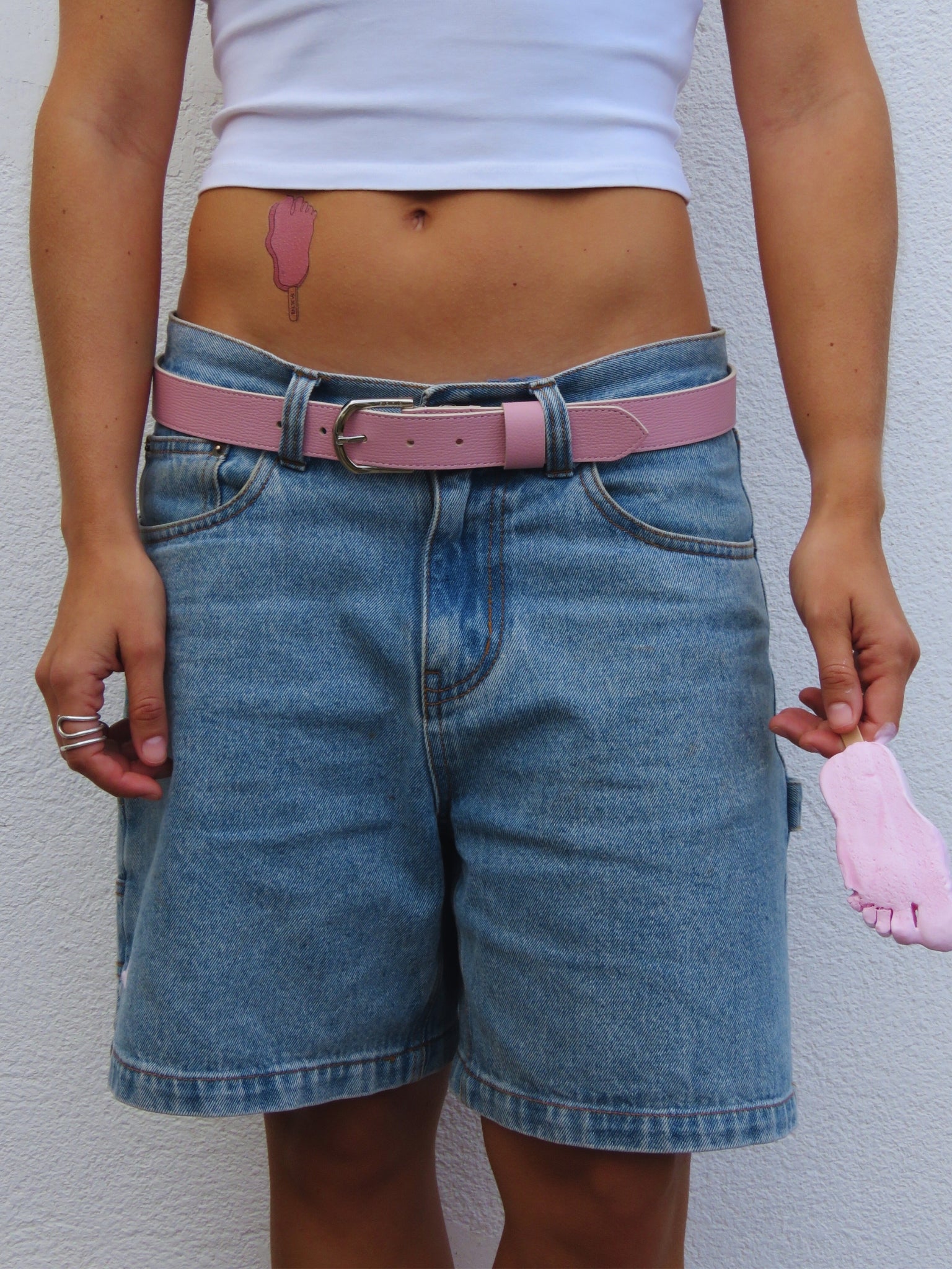 "BABY PINK" LEATHER BELT