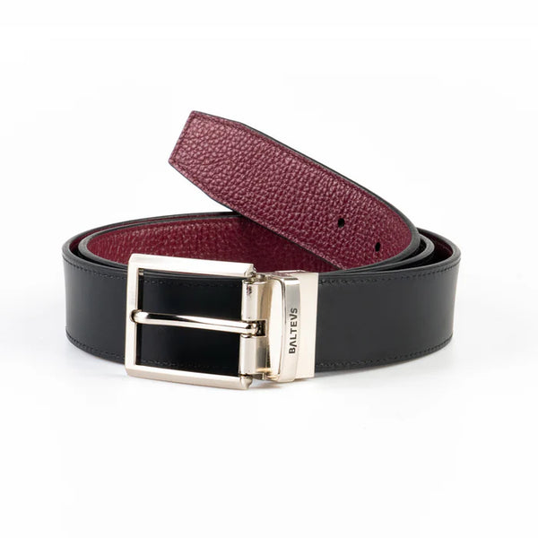 Black or Porpora Garnet Reversible Belt | Premium Cowhide  display picture 1